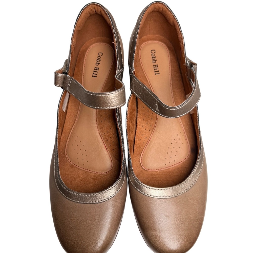 Cobb Hill Laurel Leather Mary Jane Pumps Taupe Bronze Comfort Shoes 8.5 - Picture 11 of 13